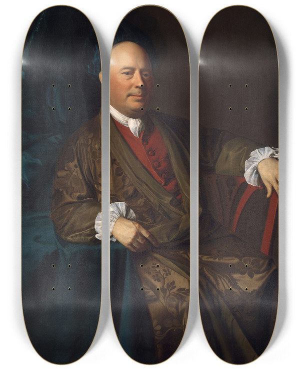 Triptych art skateboard deck of John Singleton Copley Joseph Sherburne by John Singleton Copley (1738-1815)