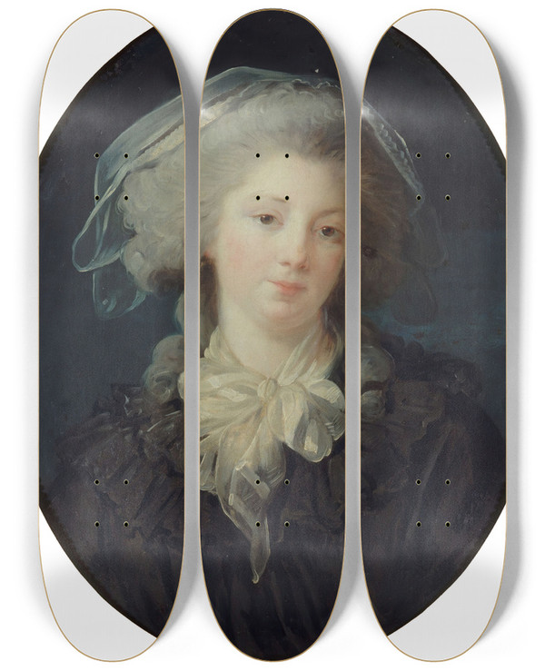 Triptych art skateboard deck of Elisabeth Louise Vige Le Brun Portrait Prsum De Charlottefranoise Bergeret De Norinval by Elisabeth Louise Vigee Le Brun (1755-1842)