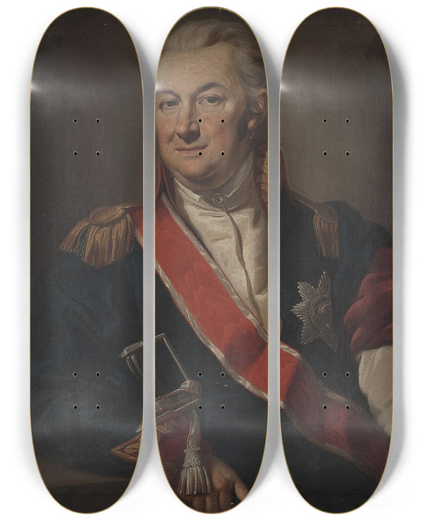 Triptych art skateboard deck of Jzef Peszka Portrait Of General Mikoaj Morawski by Jozef Peszka (1767-1831)