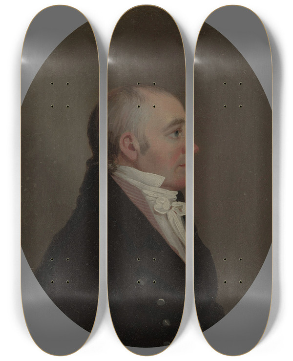 Triptych art skateboard deck of Jacob Eichholtz Mr Benjamin Schaum by Jacob Eichholtz (1776-1842)