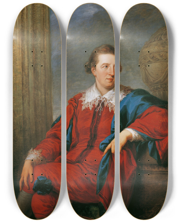 Triptych art skateboard deck of Angelica Kauffmann John Simpson Der Vater Von Maria Susanna Lady Ravensworth by Angelica Kauffmann (1741-1807)