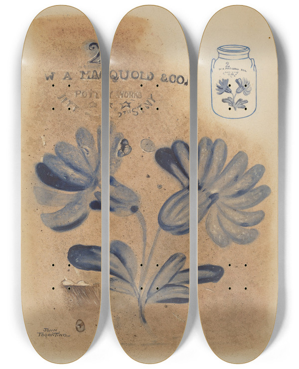 Triptych art skateboard deck of John Tarantino Jar_13 by John Tarantino (1935)