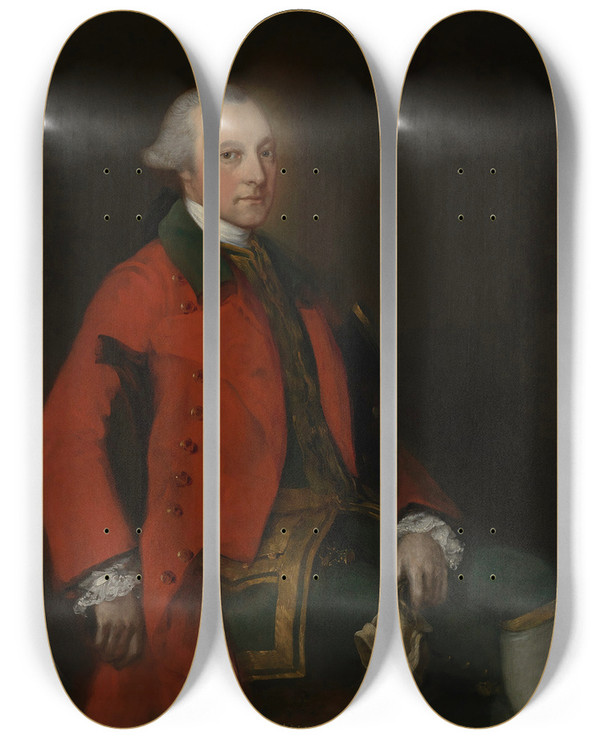Triptych art skateboard deck of Thomas Gainsborough Portrait Of Robert Sutton 17101776 Of Scotton Nottinghamshire by Thomas Gainsborough (1727-1788)