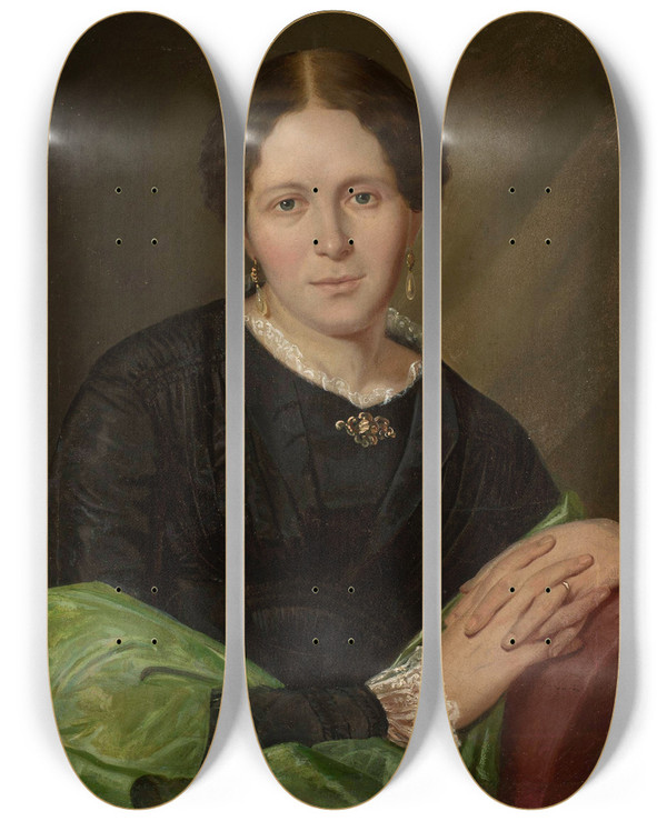 Triptych art skateboard deck of Franciszek Mielnicki Portrait Of Maria Jzefowicz Ne Rychter by Franciszek Mielnicki (1820-1892)