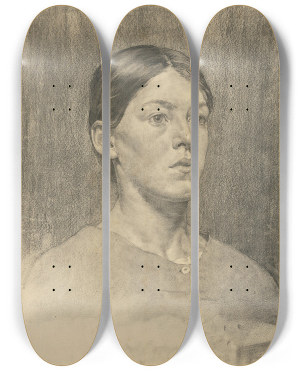 Triptych art skateboard deck of Kos Aranyossy Podobize Dievaa_2 by kos Aranyossy