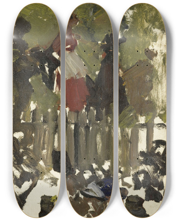 Triptych art skateboard deck of George Hendrik Breitner The Funfair by George Hendrik Breitner (1857-1923)