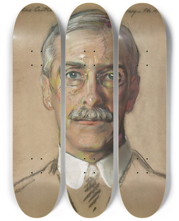 Triptych art skateboard deck of William Sergeant Kendall Charles C Torrey Prof Of Semitic Languages1900 by William Sergeant Kendall (1869-1938)