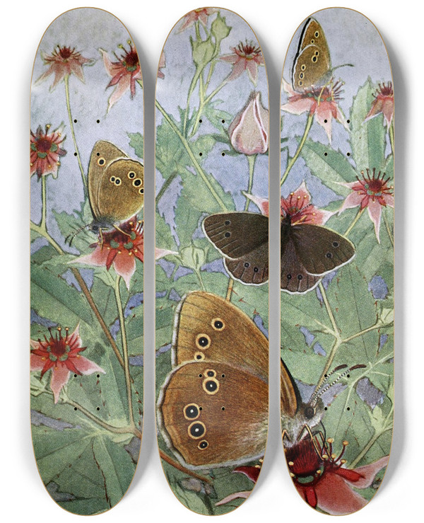 Triptych art skateboard deck of Paulandre Robert Le Tristan by Paul-Andre Robert (1901-1977)