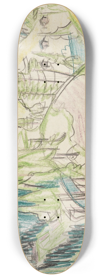 Ernst Ludwig Kirchner - Berglandschaft mit Tannen 8.25 inch art skate deck