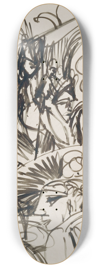 Ernst Ludwig Kirchner - Cafinterieur 8.25 inch art skate deck