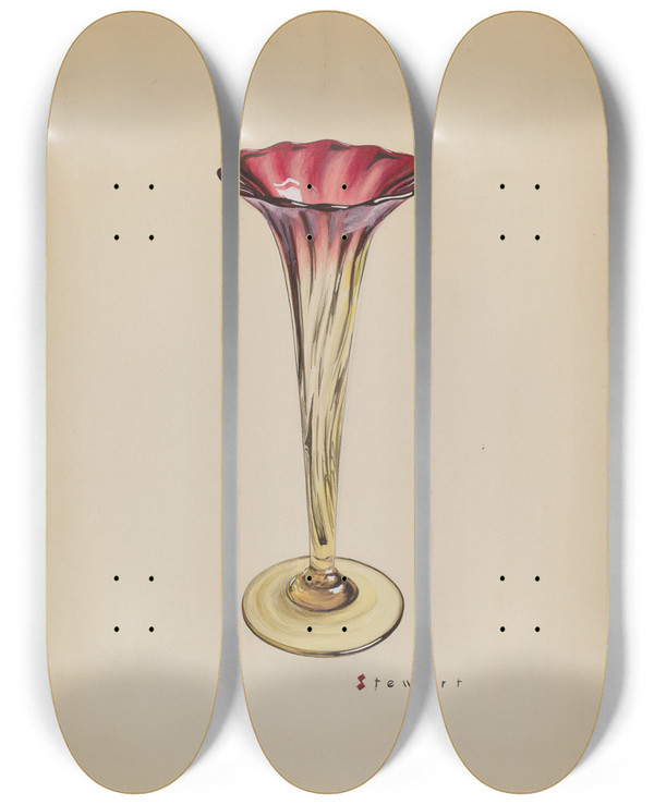 Triptych art skateboard deck of Robert Stewart Vase Morning Glory by Robert Stewart (20-)