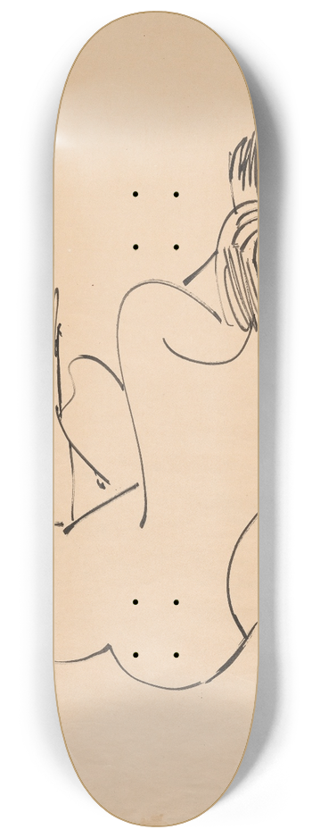 Ernst Ludwig Kirchner - Erna Lying on the Beach among Rocks 8.25 inch art skate deck