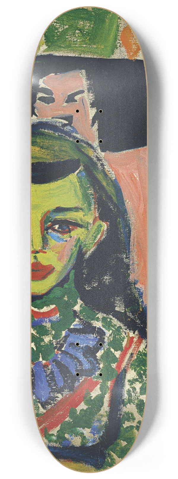 Ernst Ludwig Kirchner - Frnzi in front of carved chair 8.25 inch art skate deck
