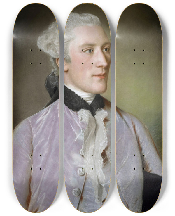 Triptych art skateboard deck of Jeanetienne Liotard Jeanlouis Buissonboissier by Jean-Etienne Liotard (1702-1789)