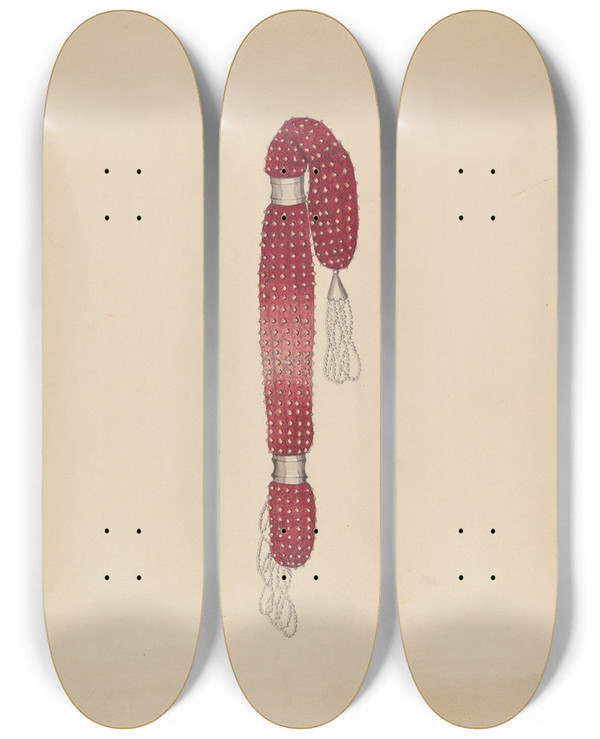 Triptych art skateboard deck of Gladys Cook Coin Purse_1 by Gladys Cook