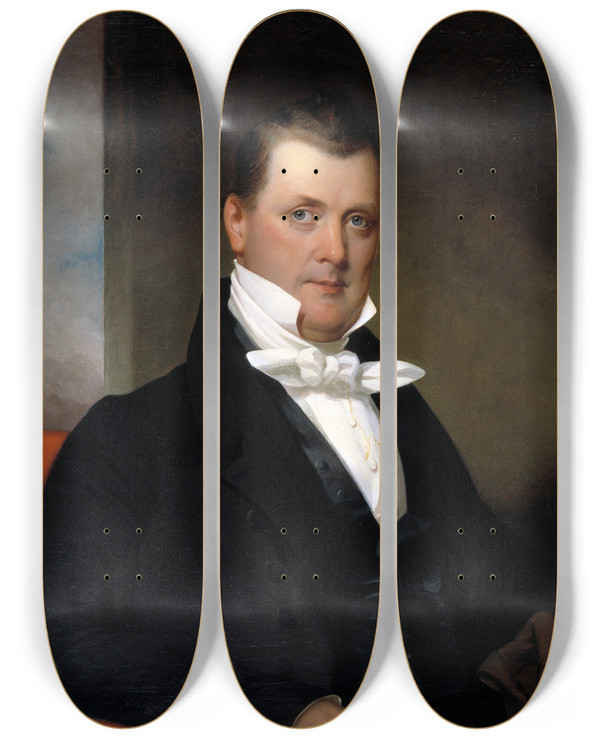 Triptych art skateboard deck of Jacob Eichholtz James Buchanan by Jacob Eichholtz (1776-1842)