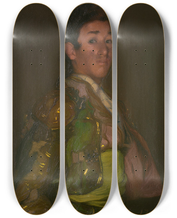 Triptych art skateboard deck of Ignacio Zuloaga Torerillo by Ignacio Zuloaga (1870-1945)