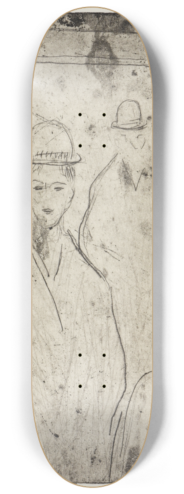 Ernst Ludwig Kirchner - Herr und Paar am Altstadtmarkt, Dresden 8.25 inch art skate deck