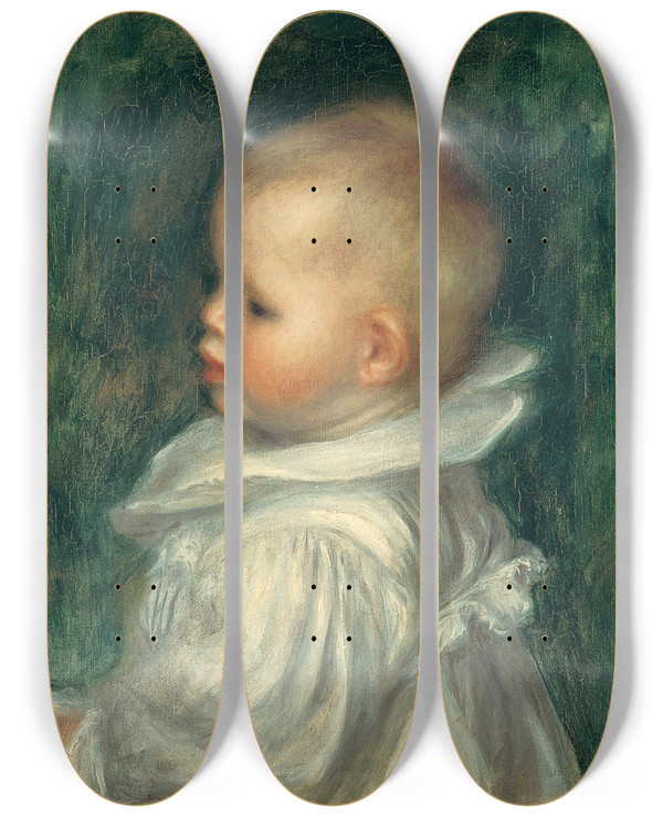 Triptych art skateboard deck of Pierreauguste Renoir Portrait Of Claude Renoir by Pierre-Auguste Renoir (1841-1919)