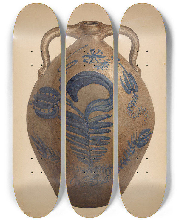 Triptych art skateboard deck of Giacinto Capelli Jug_7 by Giacinto Capelli (20-)