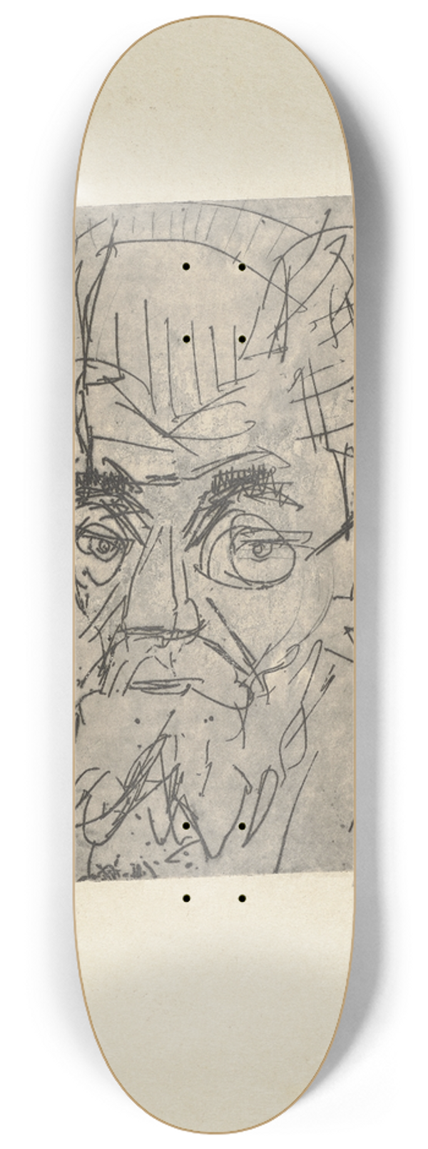 Ernst Ludwig Kirchner - Kopf Prof. E K. 8.25 inch art skate deck