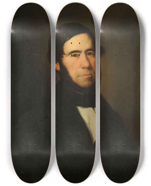 Triptych art skateboard deck of Antonio Mara Esquivel Portrait Of Don Manuel Jos De Guerrico by Antonio Maria Esquivel (1806-1857)
