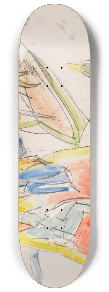 Ernst Ludwig Kirchner - Menschen und Boot am Strand 8.25 inch art skate deck