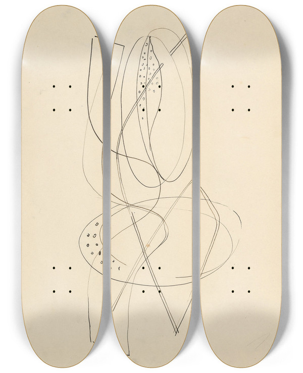 Triptych art skateboard deck of Lszl Moholynagy Bennett Sculpture by Laszlo Moholy Nagy (1895-1946)