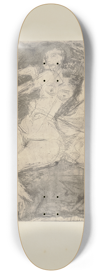 Ernst Ludwig Kirchner - Nacktes Mdchen mit jungen Katzen 8.25 inch art skate deck