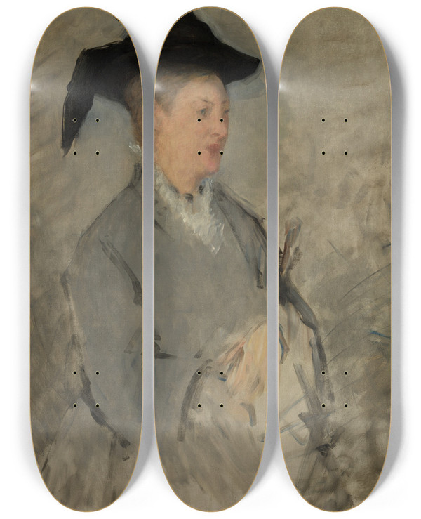 Triptych art skateboard deck of Douard Manet Madame Edouard Manet Suzanne Leenhoff 18291906 by douard Manet (1832-1883)