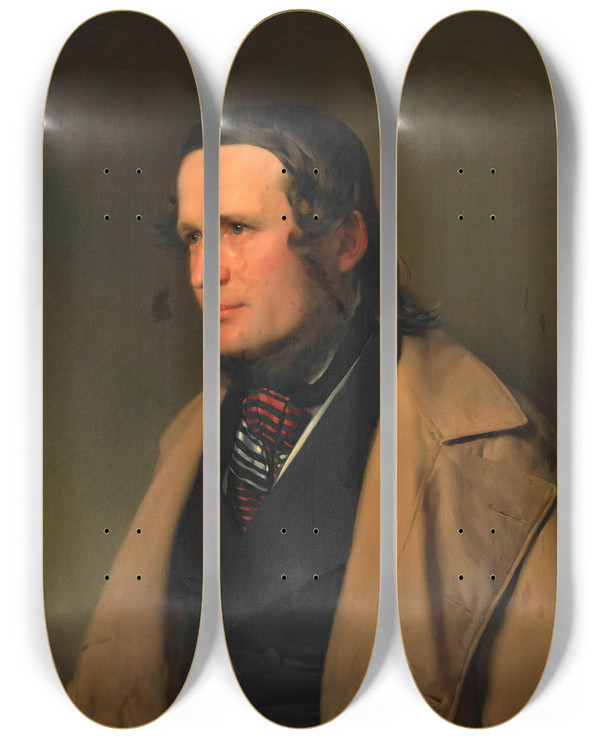Triptych art skateboard deck of Franz Eybl Carl Gross by Franz Eybl (1806-1880)