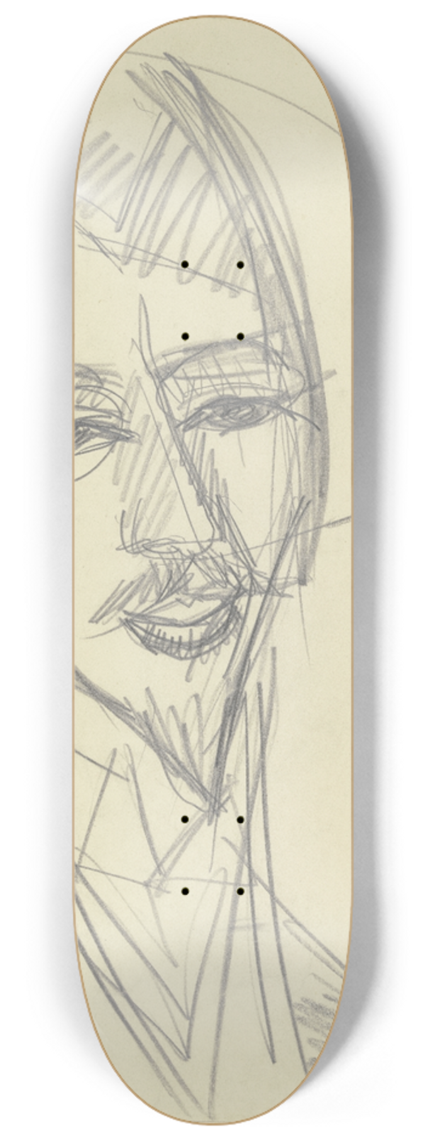 Ernst Ludwig Kirchner - Portrait of Alfred Dblin 8.25 inch art skate deck