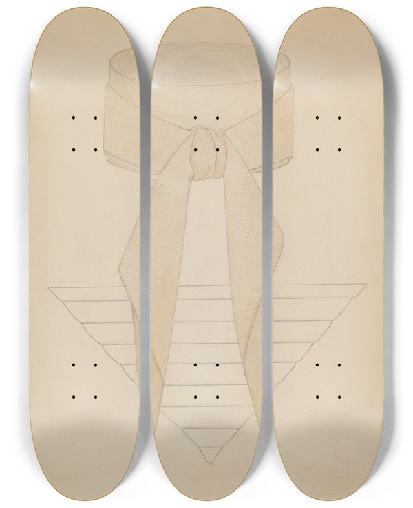 Triptych art skateboard deck of Catherine Fowler Cravat_2 by Catherine Fowler