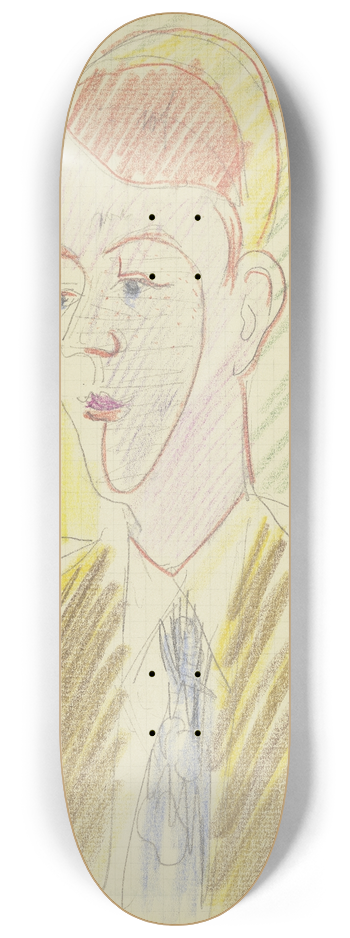 Ernst Ludwig Kirchner - Red-haired young man 8.25 inch art skate deck