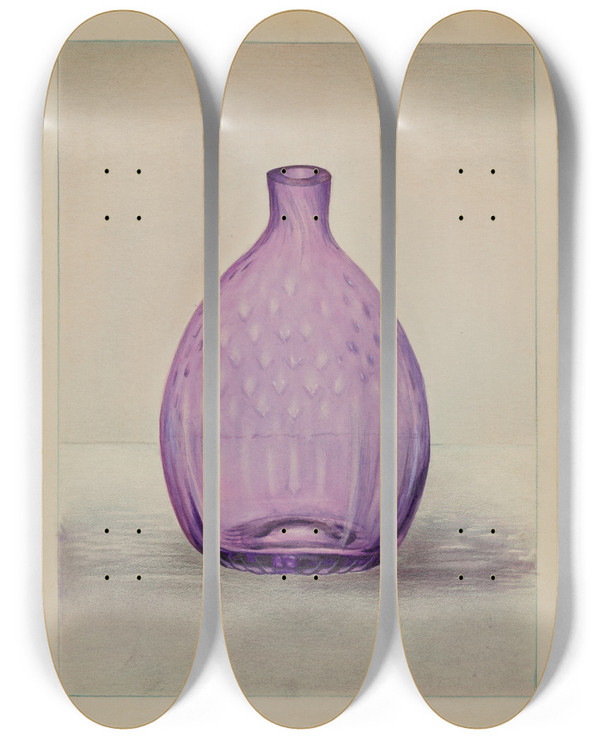 Triptych art skateboard deck of John Tarantino Bottle by John Tarantino (1935)
