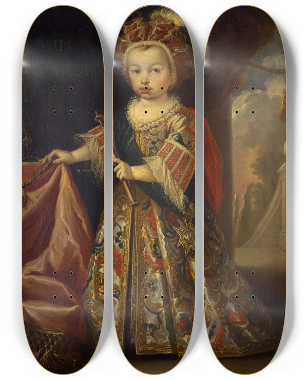 Triptych art skateboard deck of Miguel Jacinto Melndez Luis I De Espaa by Miguel Jacinto Melendez (1679-1734)