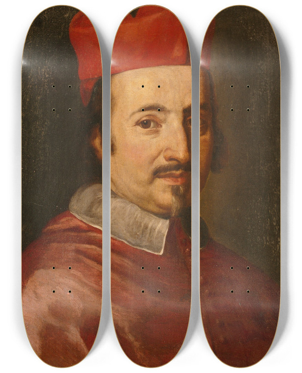Triptych art skateboard deck of Jacob Ferdinand Voet Portrait Of Cardinal Federico Ubaldo Baldeschi Colonna 16241691 by Jacob Ferdinand Voet (1639-1700)