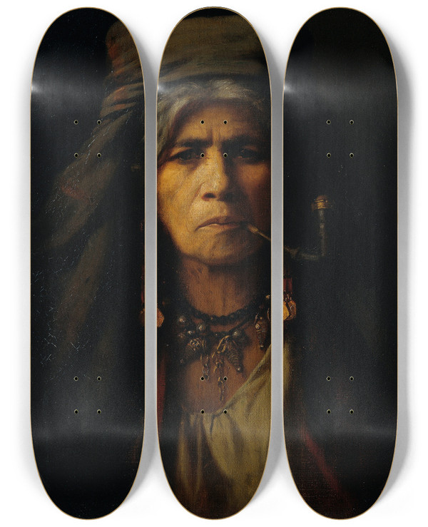 Triptych art skateboard deck of Berta Grfin Nk Zigeunerin by Berta Grafin Nako (1820-1882)