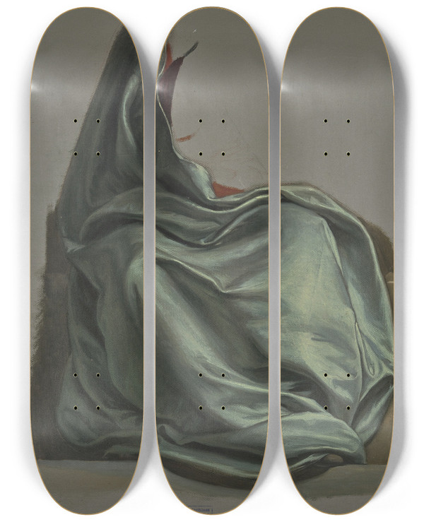 Triptych art skateboard deck of Eduard Von Steinle Studie Zum Madonnenbilde In St Leonhard In Frankfurt Am Main by Eduard Von Steinle (1810-1886)