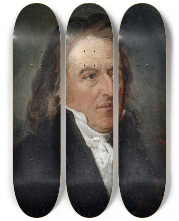 Triptych art skateboard deck of Nicolas Louis Franois Gosse Portrait Prsum De Franois De Boissy Danglas 17561826 Homme Politique by Nicolas Louis Francois Gosse (1787-1878)