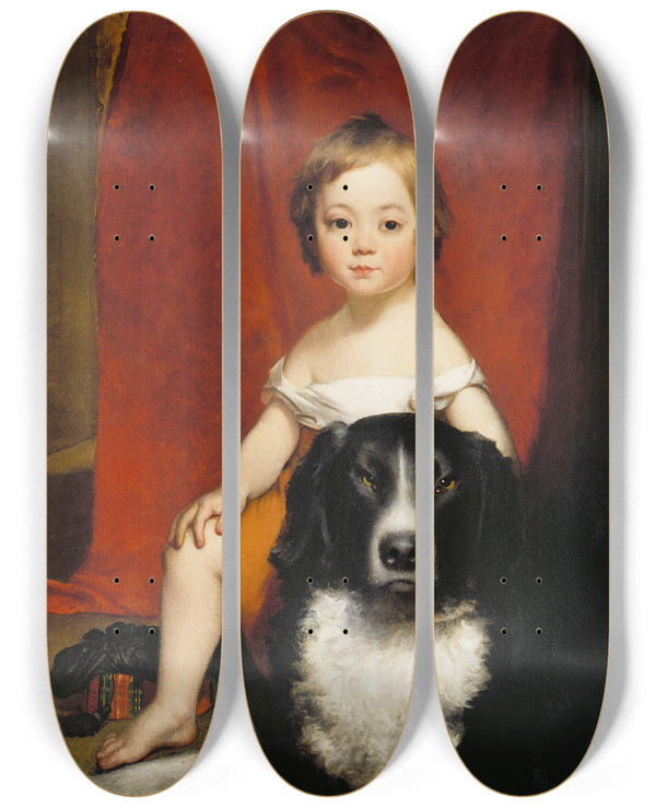 Triptych art skateboard deck of Chester Harding Frank S Harding by Chester Harding (1792-1866)