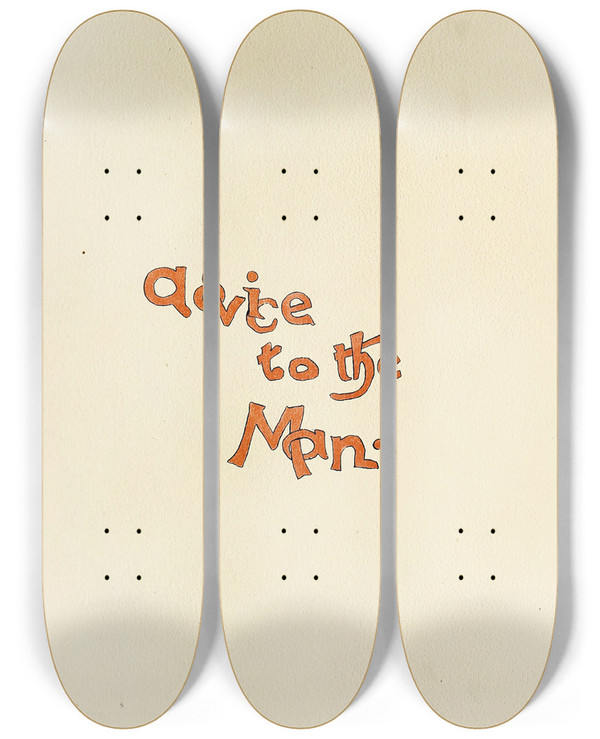 Triptych art skateboard deck of Harry Whitney Mcvickar Matrimonial Advice Pl04 by Harry Whitney Mcvickar (1860-1905)