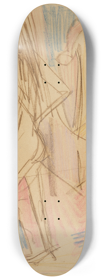 Ernst Ludwig Kirchner - Stehender weiblicher Akt auf Teppich 8.25 inch art skate deck