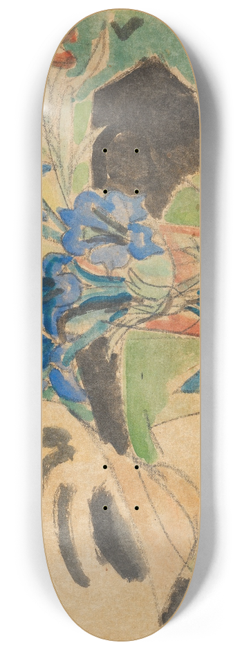 Ernst Ludwig Kirchner - Stilleben mit Enzian und Trkenbund 8.25 inch art skate deck