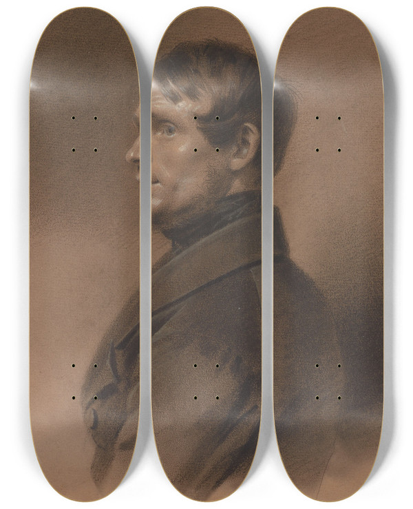 Triptych art skateboard deck of Franz Krger Dr Funfhausen by Franz Kruger (1797-1857)