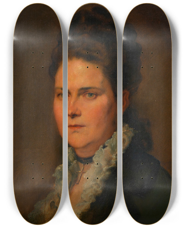 Triptych art skateboard deck of Hans Canon Leopoldine Freiin Von Liebieg Geb Mayr by Hans Canon (1829-1885)