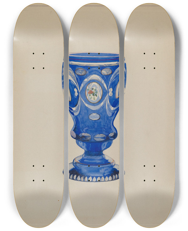 Triptych art skateboard deck of J Howard Iams Glass_1 by J Howard Iams (20-)