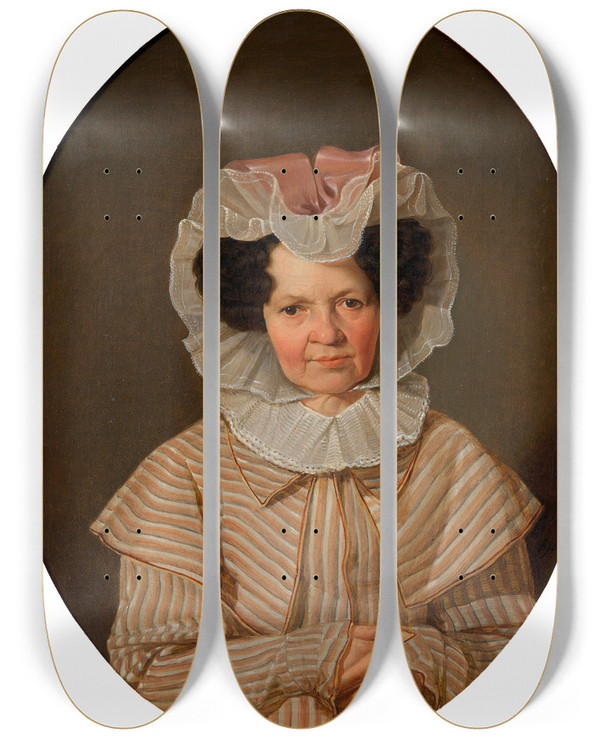 Triptych art skateboard deck of Franz Eybl Therese Burger Bischof by Franz Eybl (1806-1880)