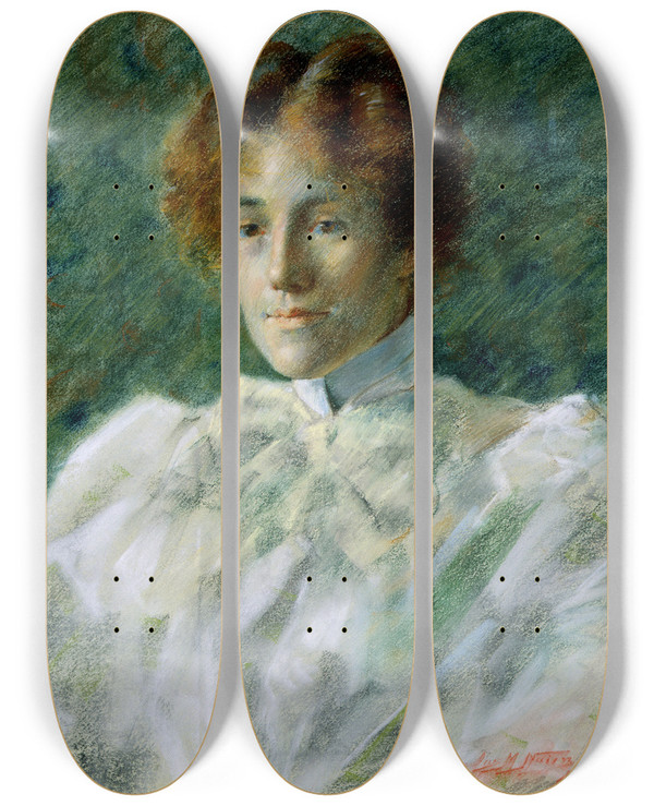 Triptych art skateboard deck of James Nairn Etude by James M Nairn (1859-1904)