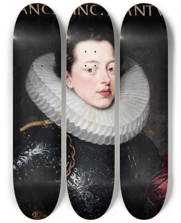 Triptych art skateboard deck of Frans Pourbus The Younger Francesco Gonzaga Duke Of Mantua by Frans Pourbus The Younger (1569-1622)